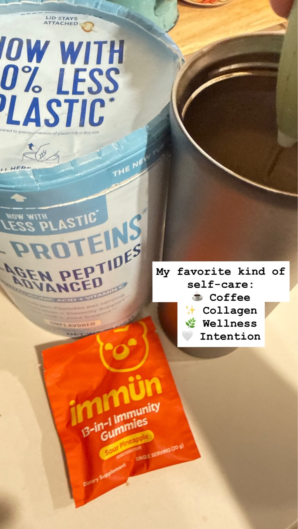 ☕✨ My morning wellness ritual.

Coffee + collagen + daily immune support.

I’m learning that wellness isn’t built through perfection—it’s built through the small habits we repeat every day.

🤍 One choice at a time.

#WellnessOver40 #WomenOver40 #HealthyHabits #MorningRoutine #ConfidenceOver40