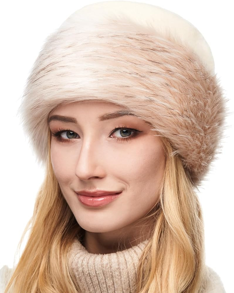 Futrzane Classic Trim Hat - Faux Fur Trimmed Hats for Women - Classy Fleece Cap | Amazon (CA)