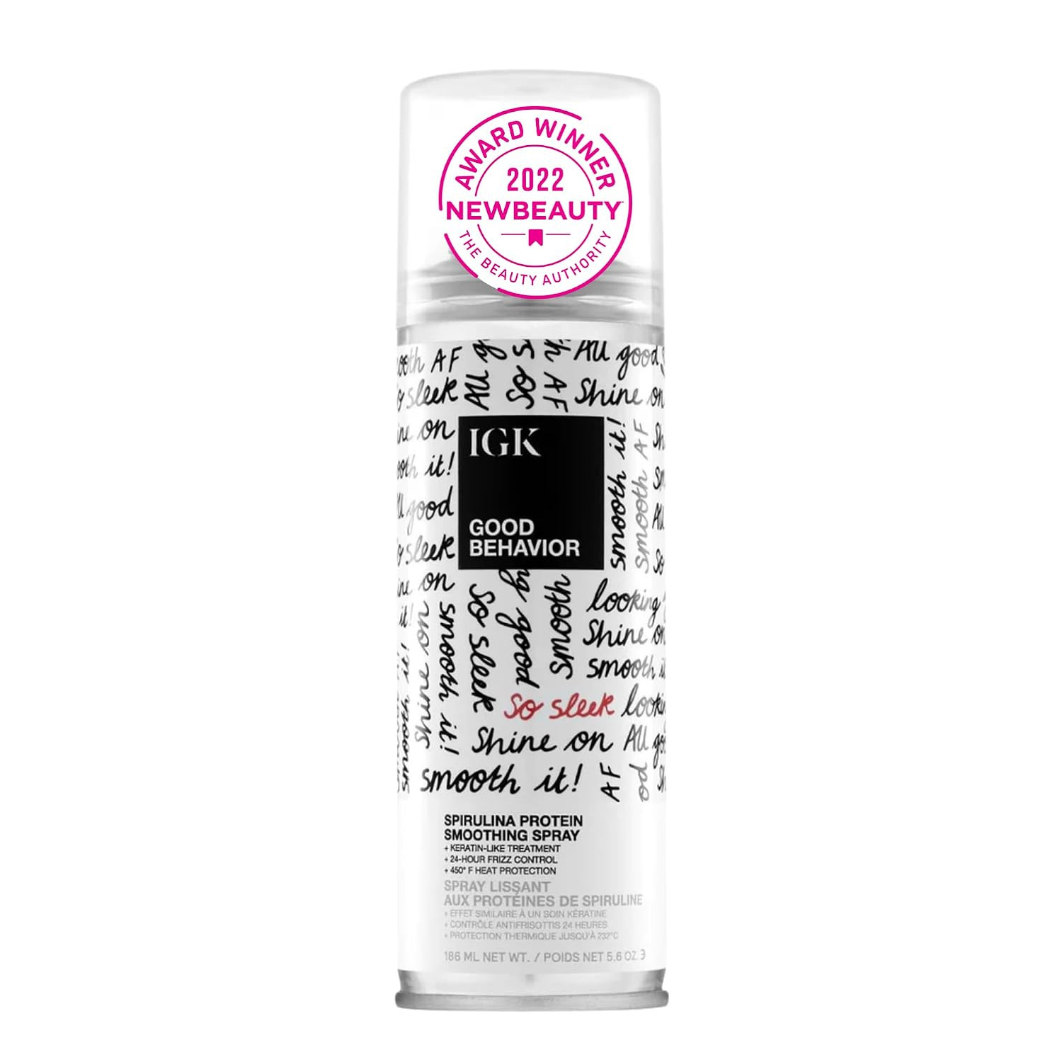 IGK Good Behavior Spirulina Protein Smoothing Spray, Heat Protectant, 5.6Oz | Amazon (US)