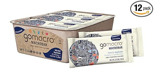 GoMacro Macrobar Organic Vegan Protein Bars, Blueberry + Cashew Butter, 2.3 Ounce Bars (Pack of 1... | Amazon (US)