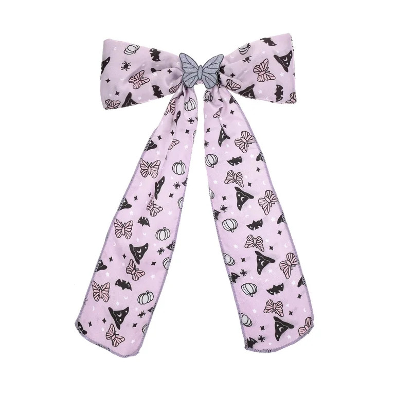Way to Celebrate Purple Butterfly Print Halloween Hair Bow, 1 Piece | Walmart (US)