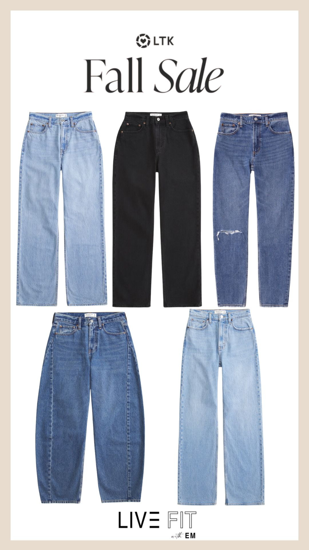 Denim days are here! 🍂 Snag your favorite Abercrombie jeans at 20% off exclusively through the LTK app during our Fall Sale. Whether you're into classic blues or sleek blacks, refresh your denim drawer with these stylish picks. Shop now and save! 🌟 #AbercrombieDenim

#LTKFallSale #LTKStyleTip #LTKSeasonal