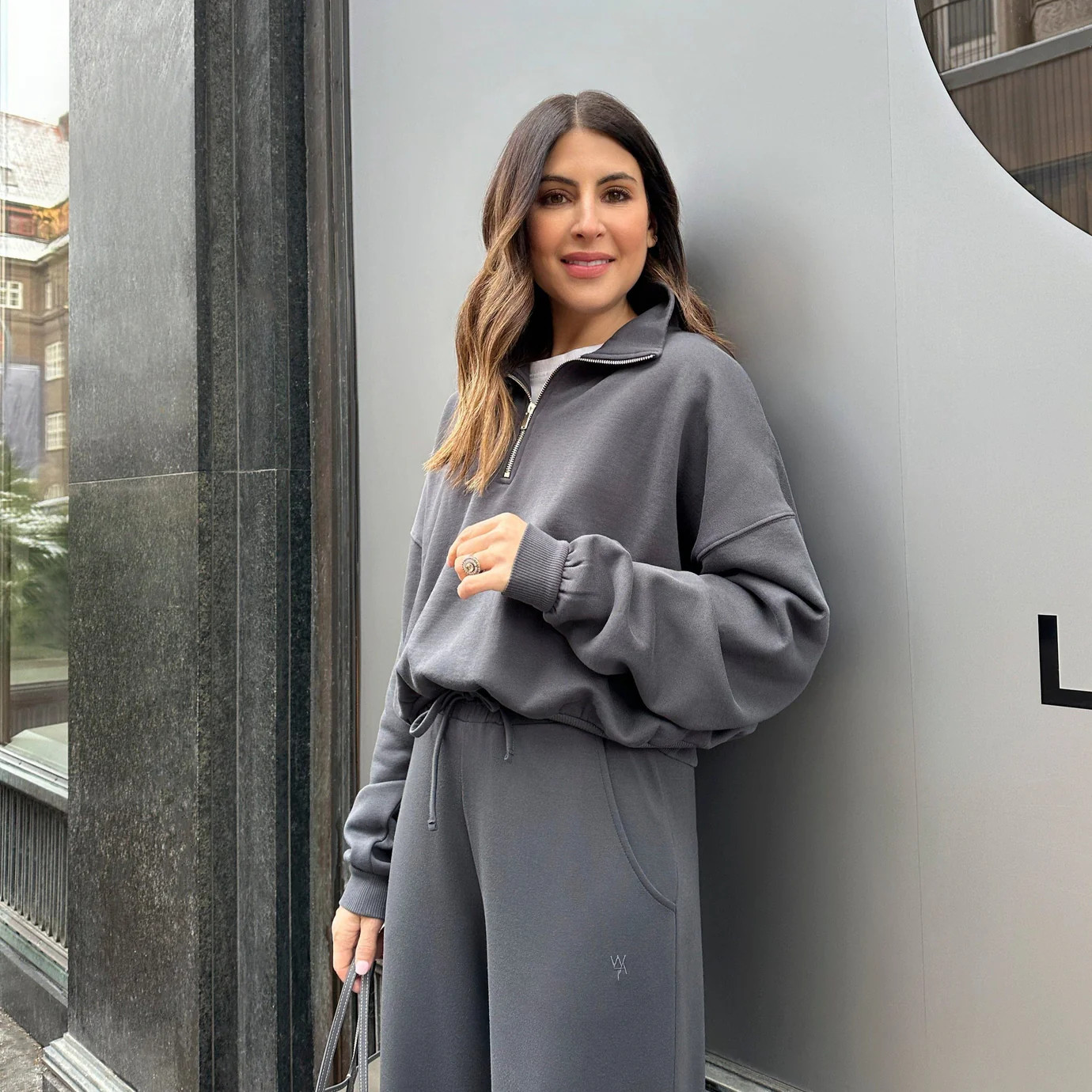 CROPPED QUARTER ZIP SWEATSHIRT - PETROL | WAT The Brand