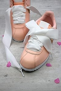 Satin Ribbon Shoelaces Flat Shoe Laces for Sneakers 1 Pair Pack 32mm Wide 3 Different Lengths | Amazon (US)