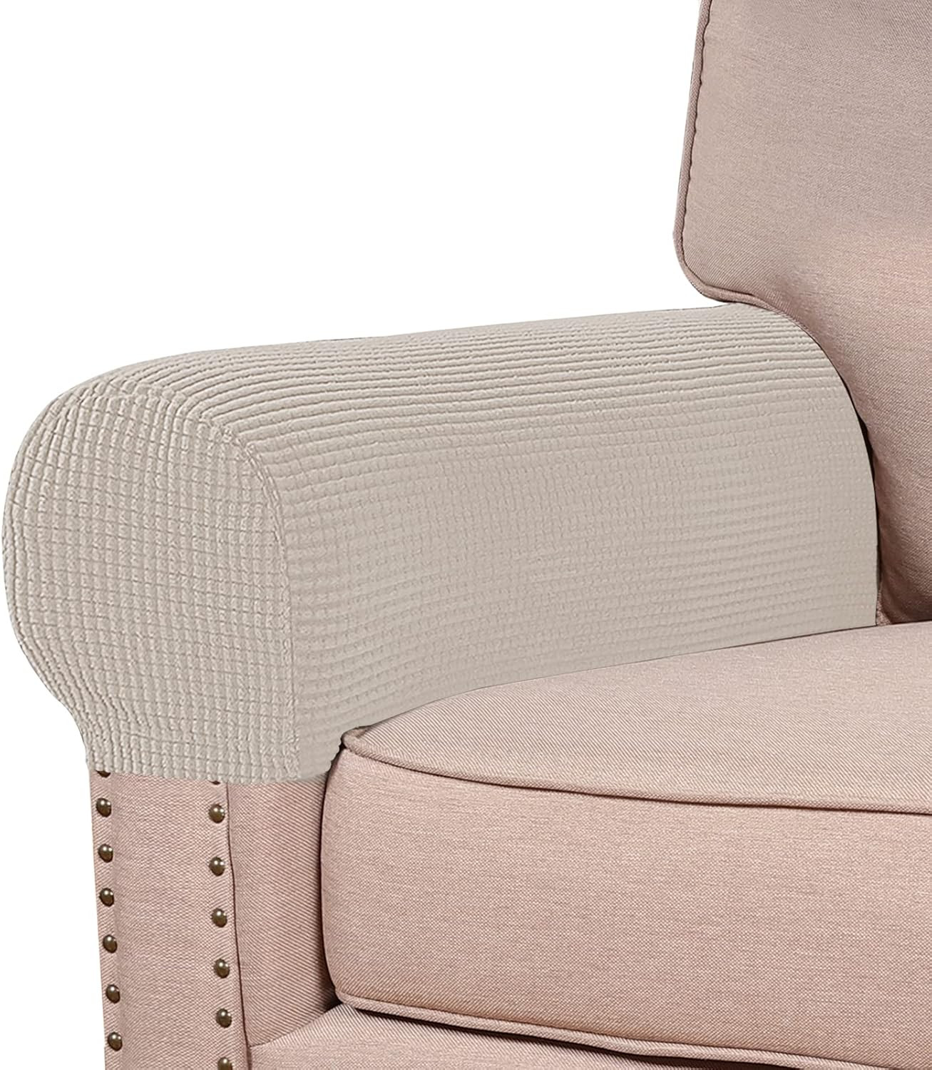 Turquoize Stretch Armrest Covers for Chairs and Sofas Couch Arm Covers for Sofa Spandex Jacquard ... | Amazon (US)