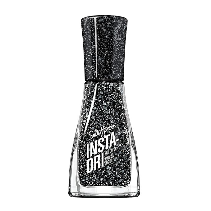 Sally Hansen Insta-Dri, Powerslide, Quick Dry, Long Lasting, Opaque, Glitter Black Nail Polish | Amazon (US)