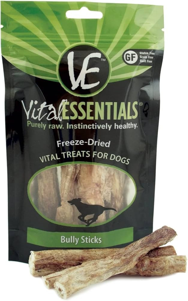 Vital Essentials Bully Sticks (5Count Each) All-Natural Freeze-Dried Beef Dog Treats Promotes Den... | Amazon (US)