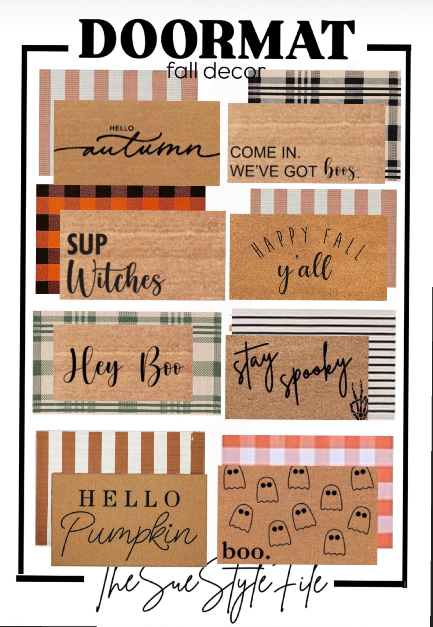 Fall porch. Fall home decor. Front porch. Doormat. Halloween tees. Halloween costume. Halloween decorations. Leggings fit tts. Halloween outfit. Fall outfit. Fall fashion. 

#LTKHome #LTKHalloween #LTKSaleAlert