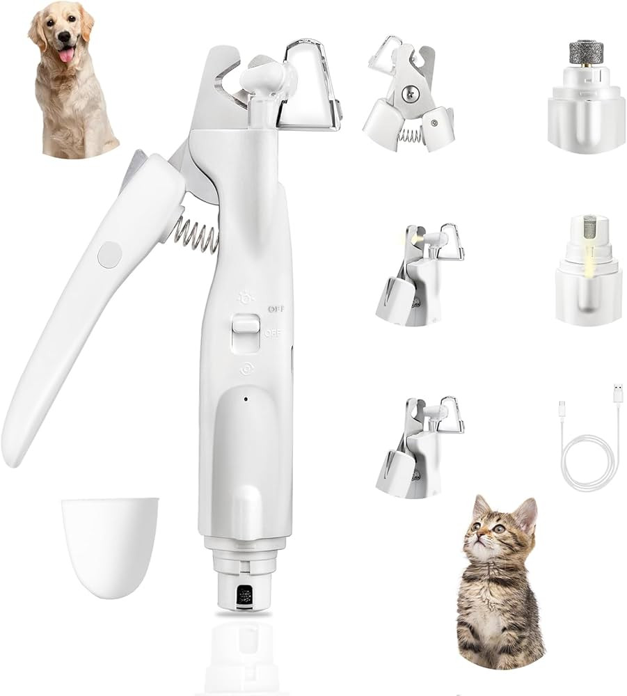 2-in-1 Rechargeable Dog Nail Trimmers pet Nail Clippers & Grinder with 2 LED Light for Large, Med... | Amazon (US)