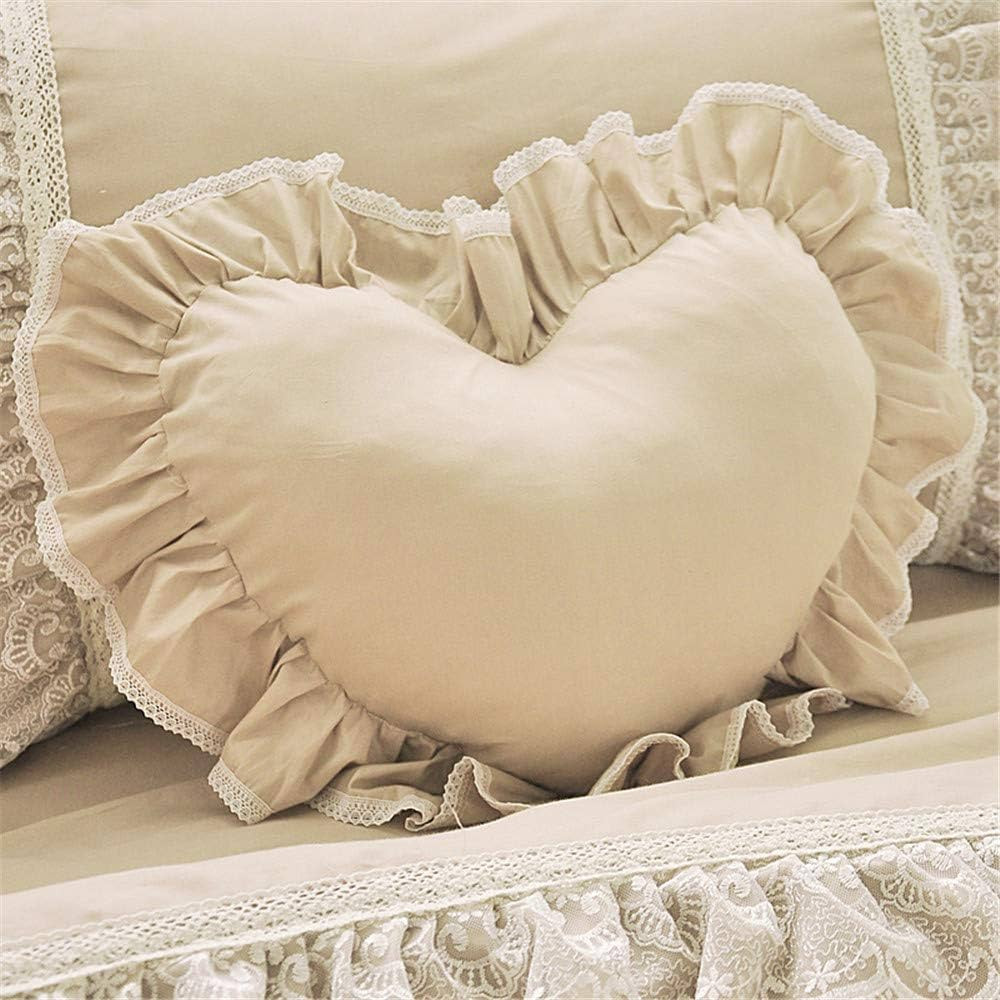 LELVA Solid Color Ruffle Design Detachable Decoration Pillow Heart Throw Pillow Sham Cushion Bed ... | Amazon (US)
