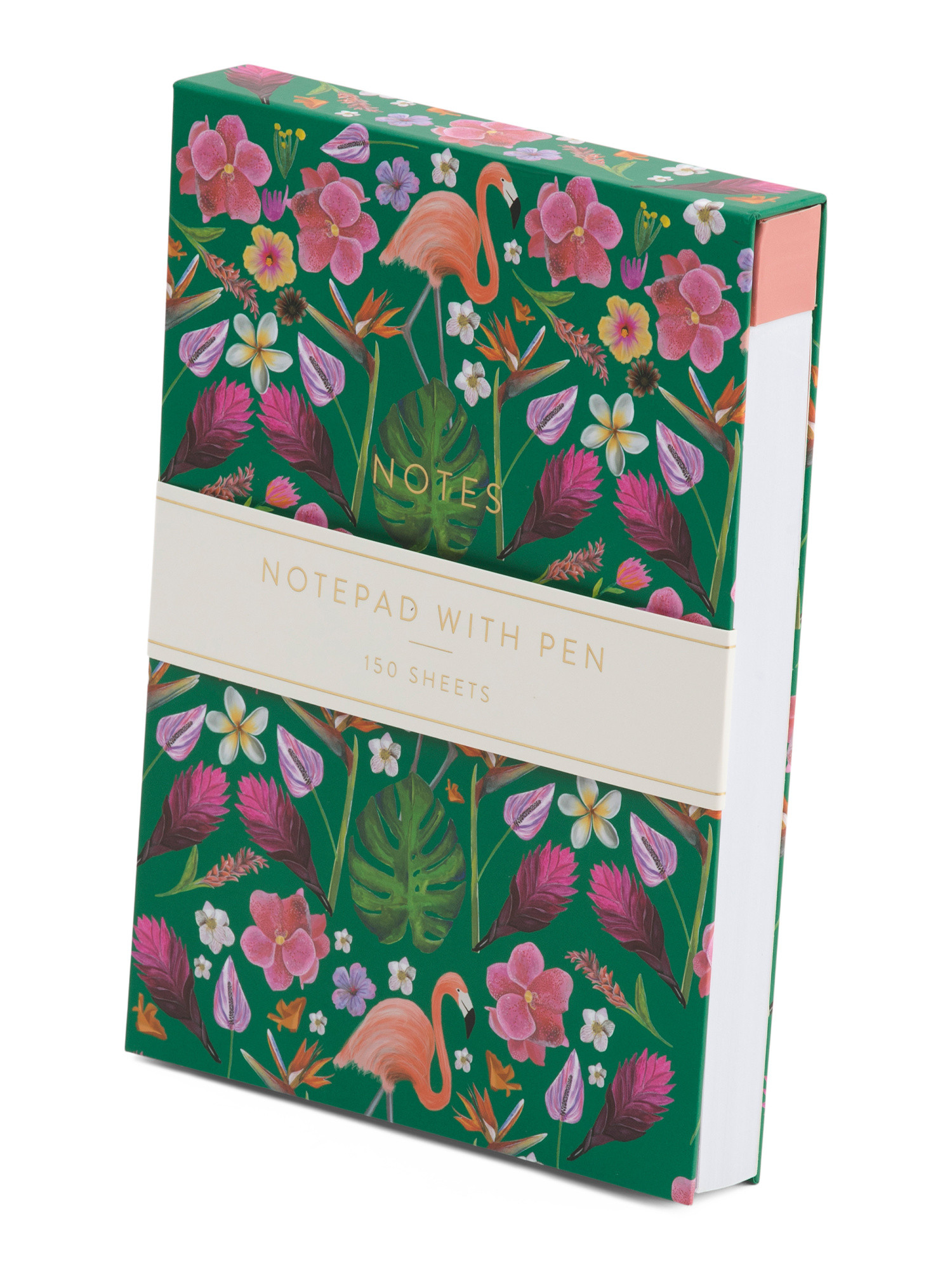 Tropical Flamingo Desktop Notepad With Pen | TJ Maxx