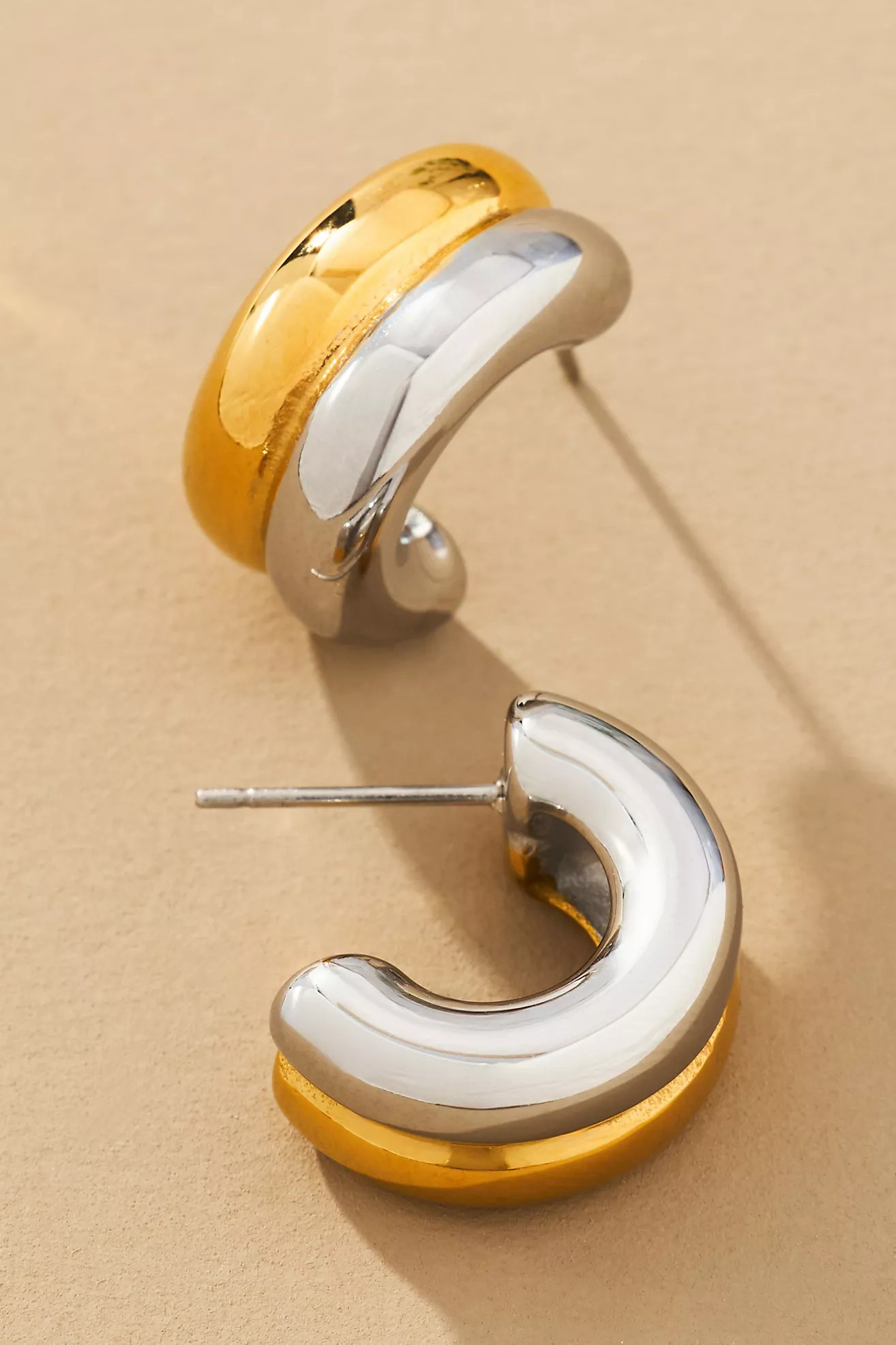 Mixed Metal Double Hoop Earrings | Anthropologie (US)