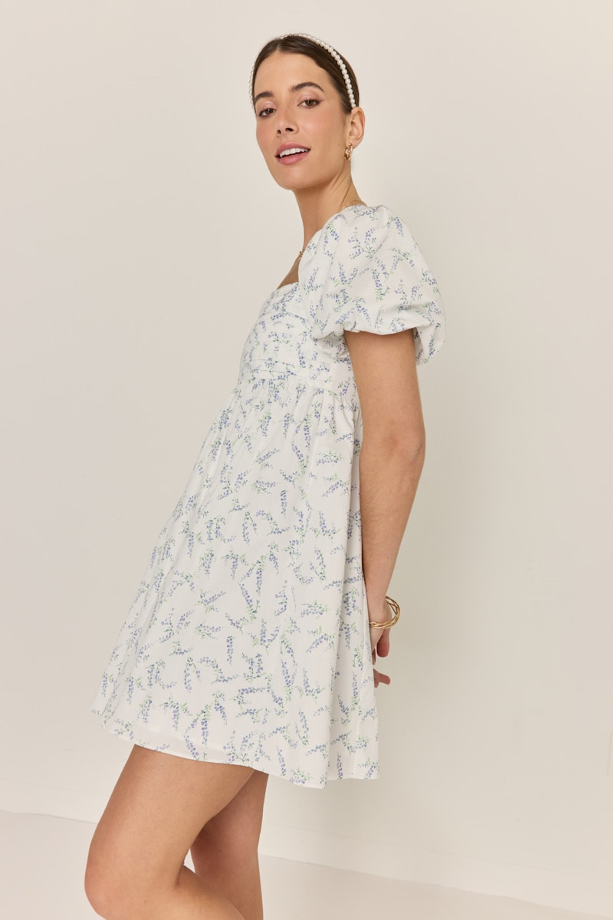 Kathy Pleated Floral Mini Dress | Francesca's