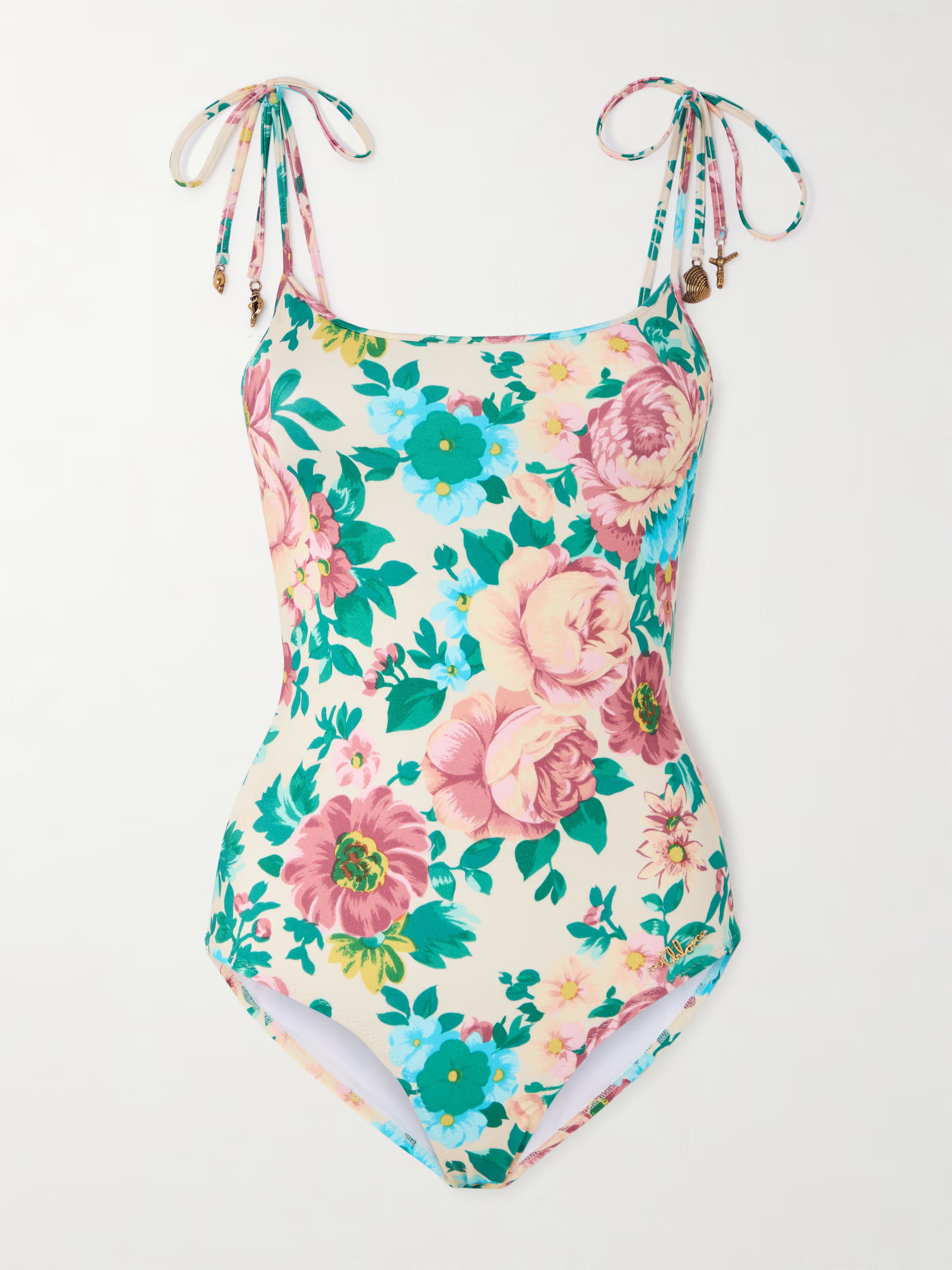 Embellished floral-print swimsuit | NET-A-PORTER (US)