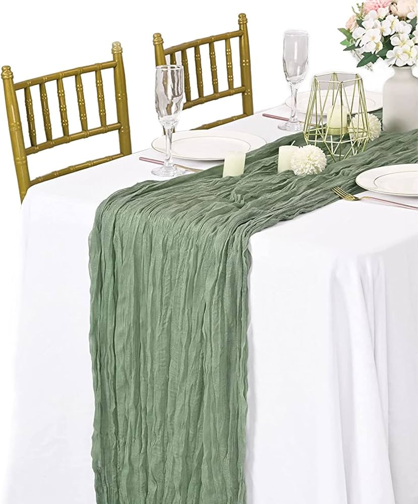 Cheesecloth Table Runners, 36 * 160 Inches Sheer Gauze Cheese Cloth Boho Rustic Long Table Runner... | Amazon (US)