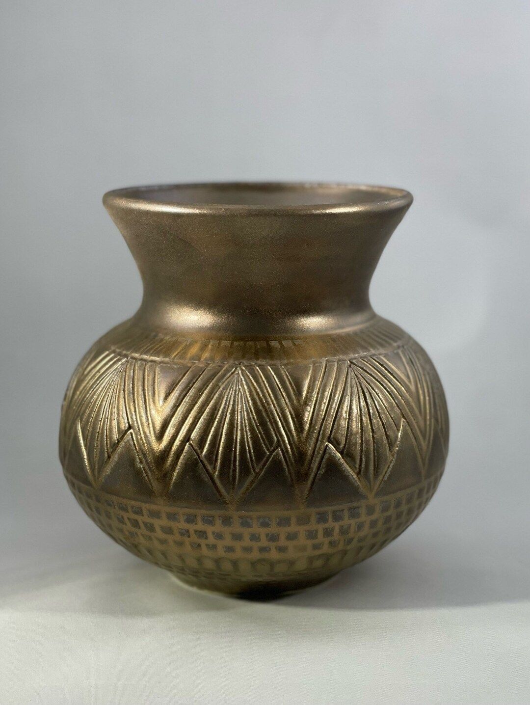 Golden Ceramic Vase | Etsy (US)