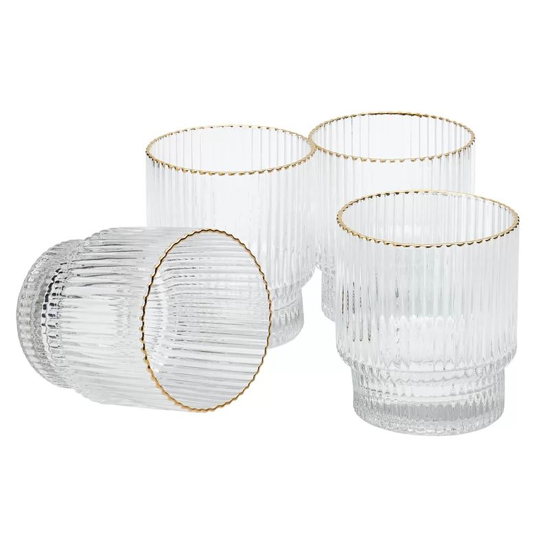 Denmark 4 - Piece 12oz. Lead Free Crystal Whiskey Glass Glassware Set (Set of 4) | Wayfair North America