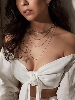 14K Gold Plated Oval Link Chain Necklace for Women | Dainty Layering Necklace Graduation Gift for... | Amazon (US)