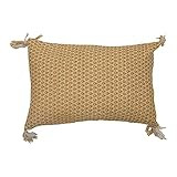 Creative Co-Op Cotton Printed Lumbar Chambray Frayed, Rectangle Corner Tassels Pillow, Multicolor... | Amazon (US)