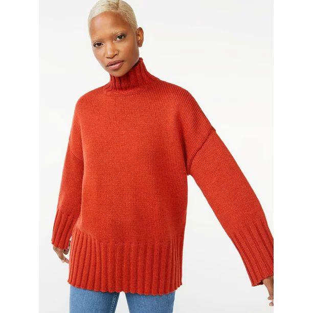 Free Assembly Women's Tall Turtleneck Tunic Sweater - Walmart.com | Walmart (US)