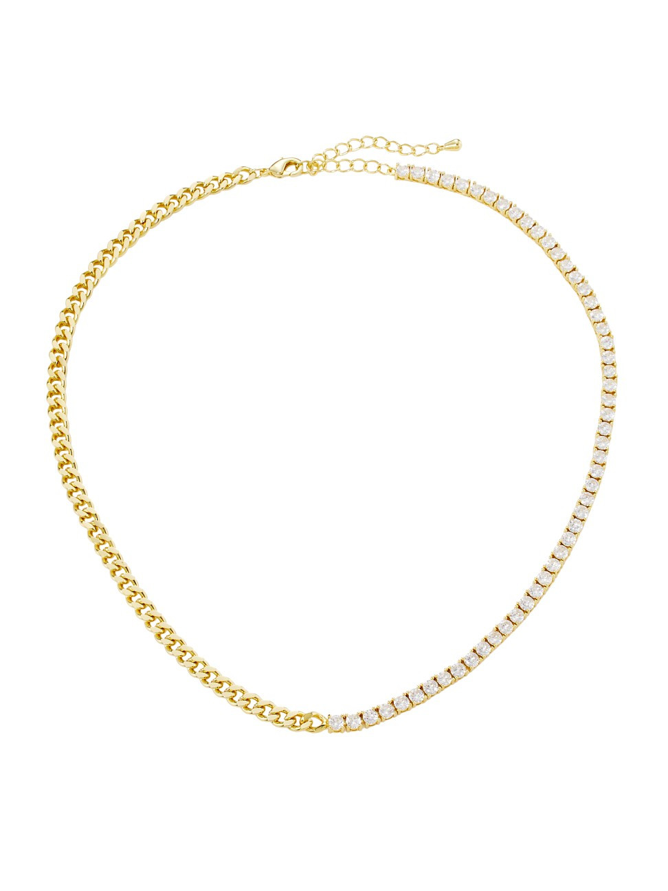 Fall 14K Goldplated Cubic Zirconia Le Duo Necklace | Saks Fifth Avenue