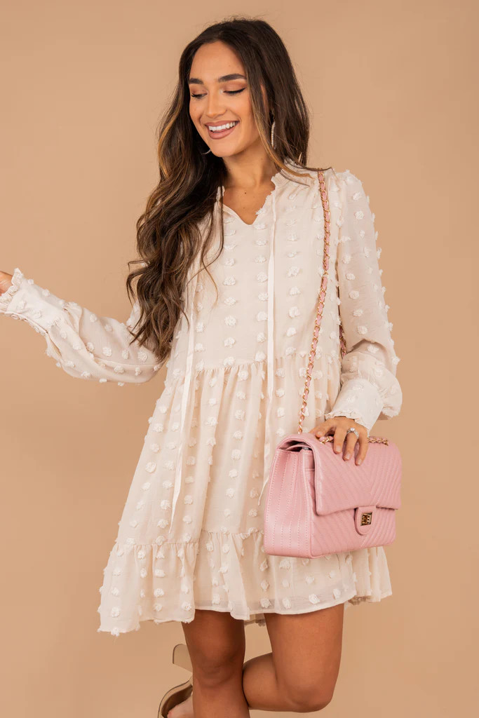 Be The Best Natural White Swiss Dot Dress | The Mint Julep Boutique