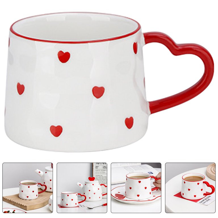 Valentine's Day Mug Household Water Cup Ceramic Coffee Mug Heart Design Mug Festival Gift | Walmart (US)