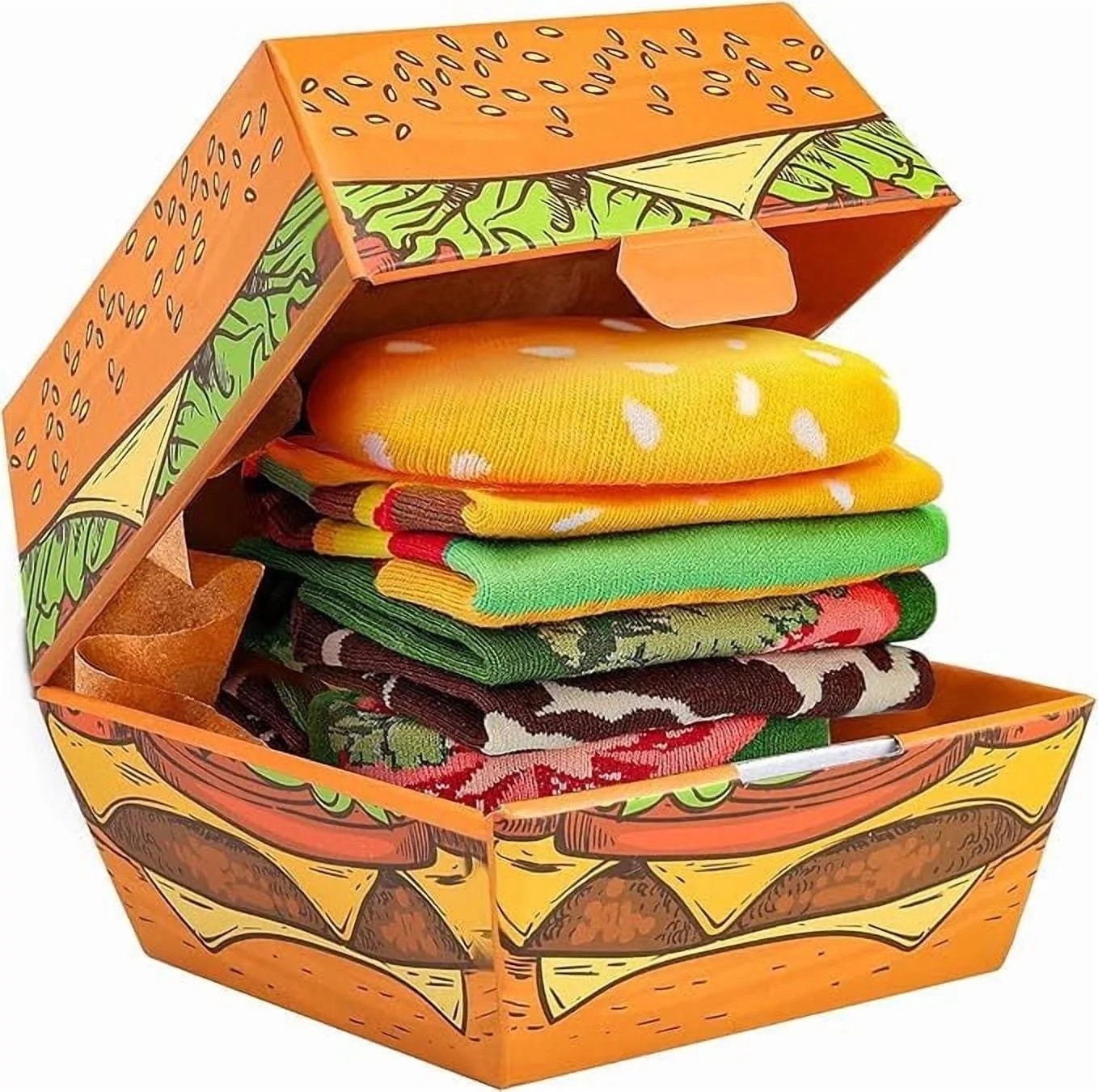 Funny Socks for Man Funny Hamburger Socks Box Novelty Man Socks Gifts for Men Birthday Day Gift(2... | Walmart (US)