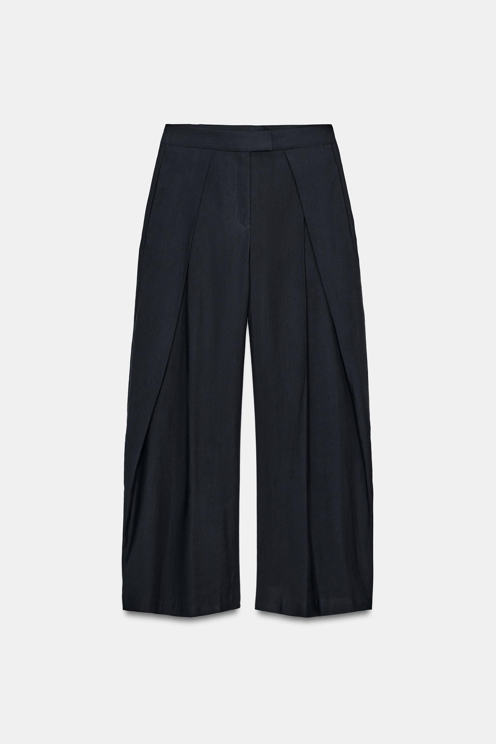 ZW COLLECTION WIDE LEG PLEATED PANTS | Zara US