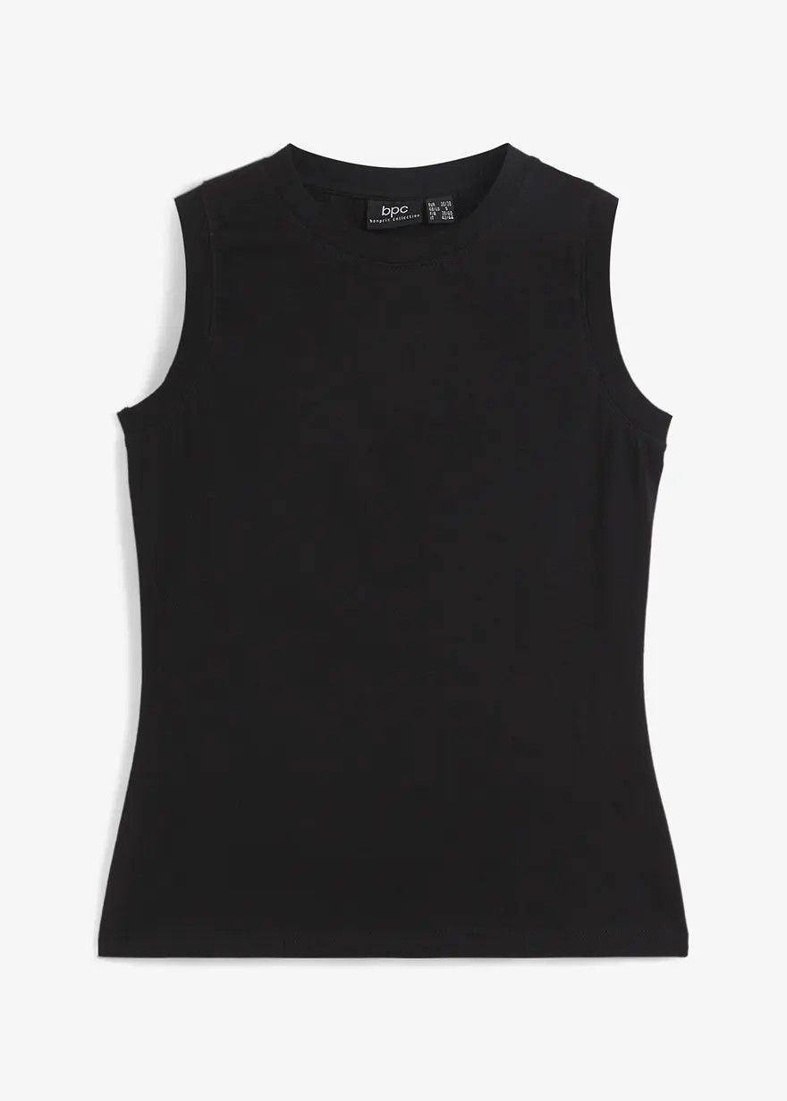 Ärmelloses Top mit hochgeschlossenem Kragen - schwarz | bonprix | Bonprix DE