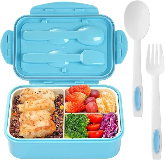 Bento Boxes for Adults - 1100 ML Bento Lunch Box Container For Kids With Spoon & Fork - Durable P... | Amazon (US)
