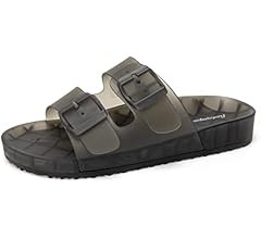 FUNKYMONKEY Women's Comfort Slides Double Buckle Adjustable EVA Flat Sandals | Amazon (US)