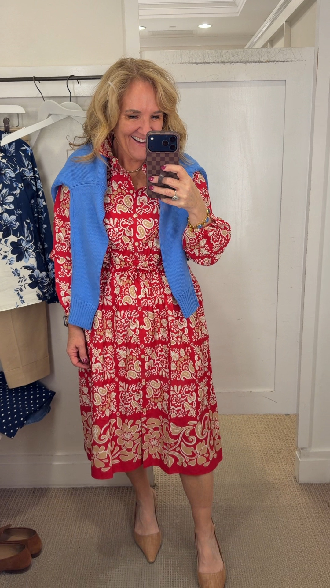 Cotton poplin dress is darling. Shirtdress with drawstring. Size 8 reg 
Gorgeous blue sweater! I preferred fo size up to a large. 

Talbots new arrivals red dress vacation dress 

#LTKOver40 #LTKSaleAlert #LTKTravel