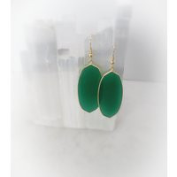 Green Onyx Earrings, Stone Earring, Dark Genuine Gemstone Appeal, Gsa | Etsy (US)