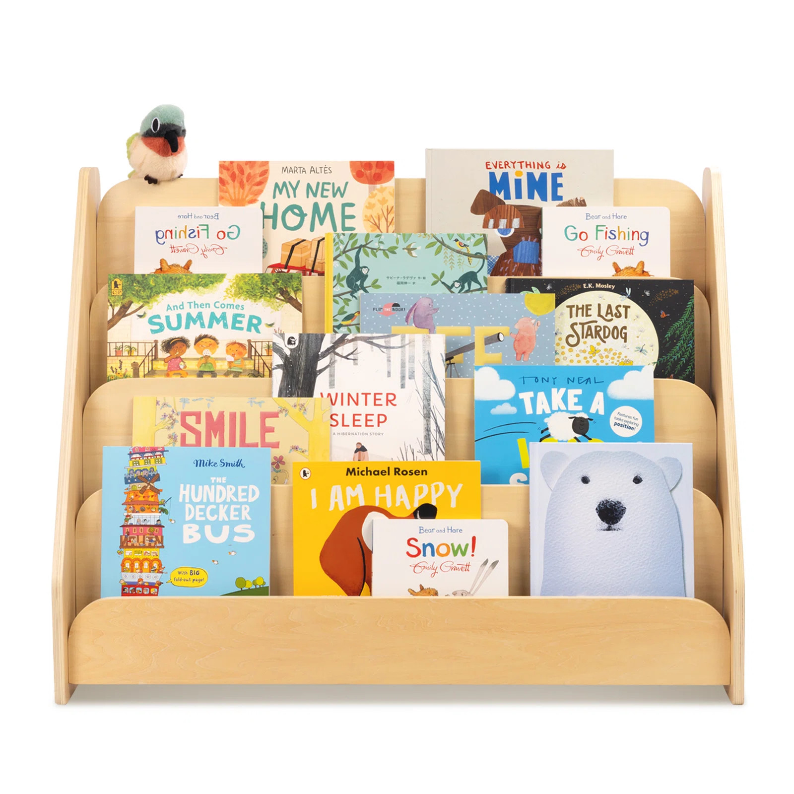 Wood  Kids Bookshelf, 4-tier Front Facing Book Display Shelf | Wayfair North America