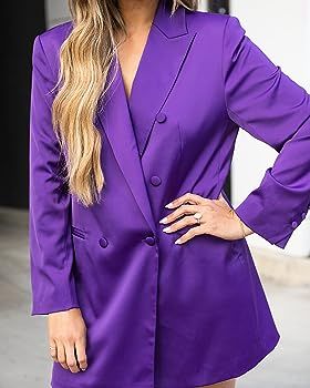 Amazon.com: The Drop Women's Purple Double Breasted Blazer Dress by @kerrently, XXL : Clothing, Shoe | Amazon (US)