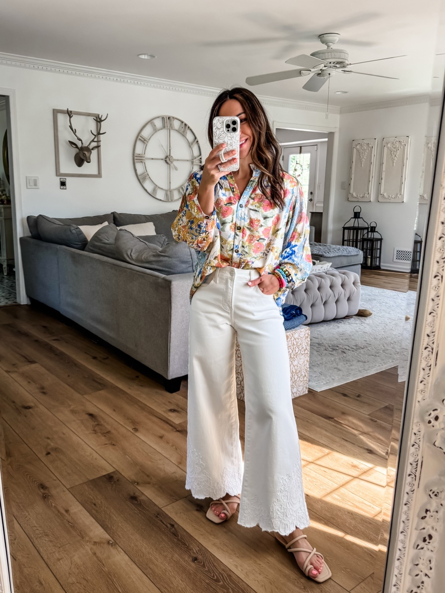 Small blouse. 25 white jeans. White denim.

#LTKOver40 #LTKPetite