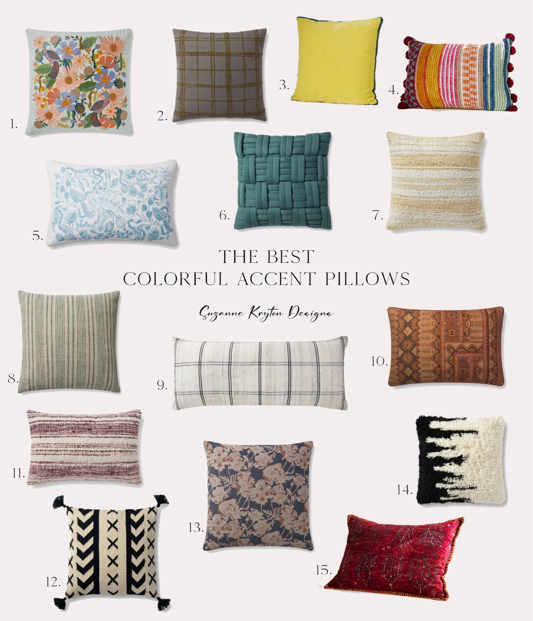 Throw pillows add style and character to every room! Here are the best colorful and fun pillows to style up your home this summer! #colorful #colorfulhomedecor 

#LTKFind #LTKSeasonal #LTKhome