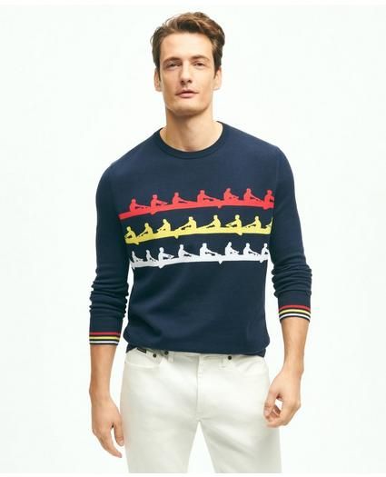 Cotton Rowing Motif Intarsia Sweater | Brooks Brothers