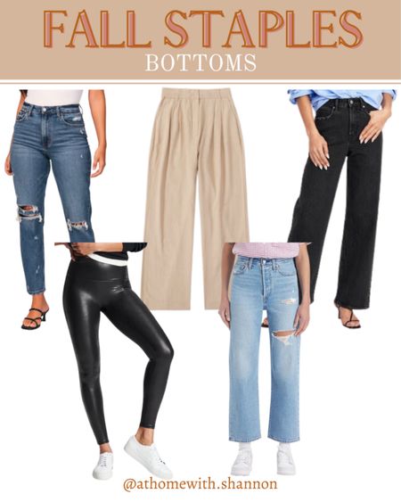 Fall staples-bottoms!

Jeans, black jeans, trousers, faux leather leggings 

#LTKstyletip #LTKSeasonal #LTKFind