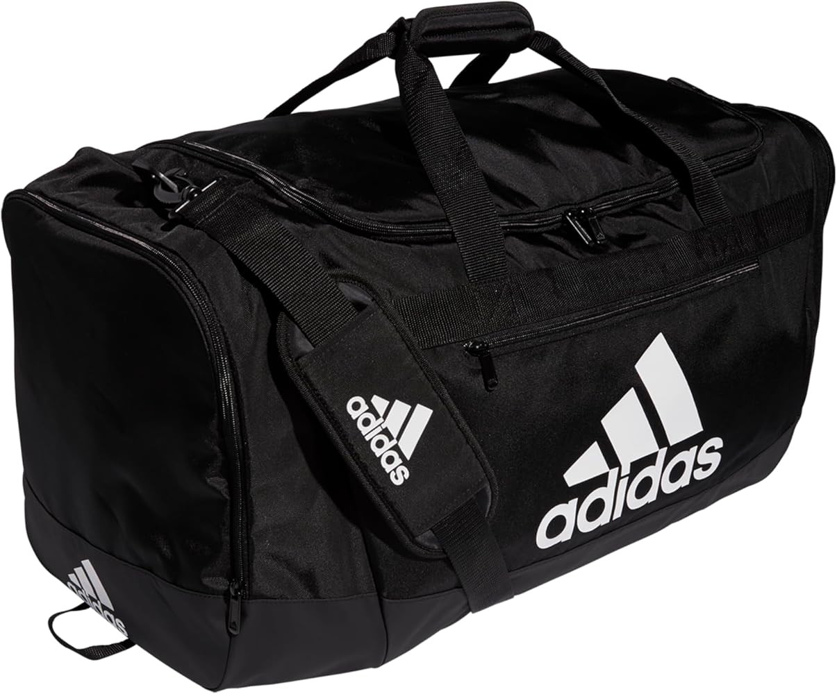 adidas Unisex Defender 4 Large Duffel Bag, Black/White, One Size | Amazon (US)