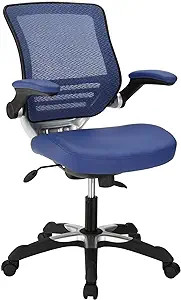 Modway Edge Mesh Back and White Vegan Leather Seat Office Chair with Flip-Up Arms-Computer Desks ... | Amazon (US)