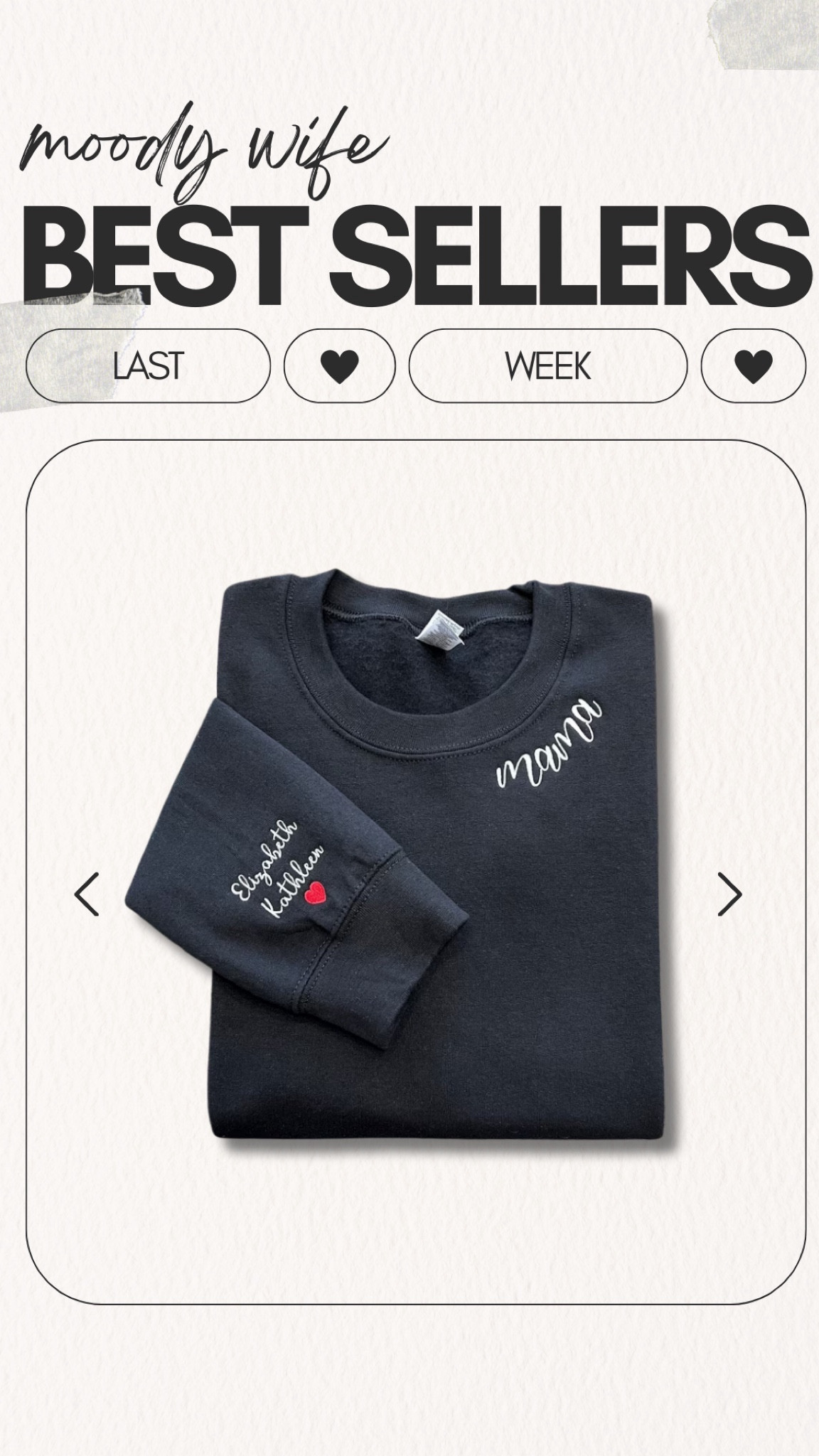 Moody Wife Best Sellers Last Week •  Mama sweatshirt with kids names on the sleeve 

#bestsellers #topfinds #MustHaves #BestSellerAlert #PopularPicks #TrendingNow

#LTKGiftGuide #LTKCyberWeek #LTKHoliday