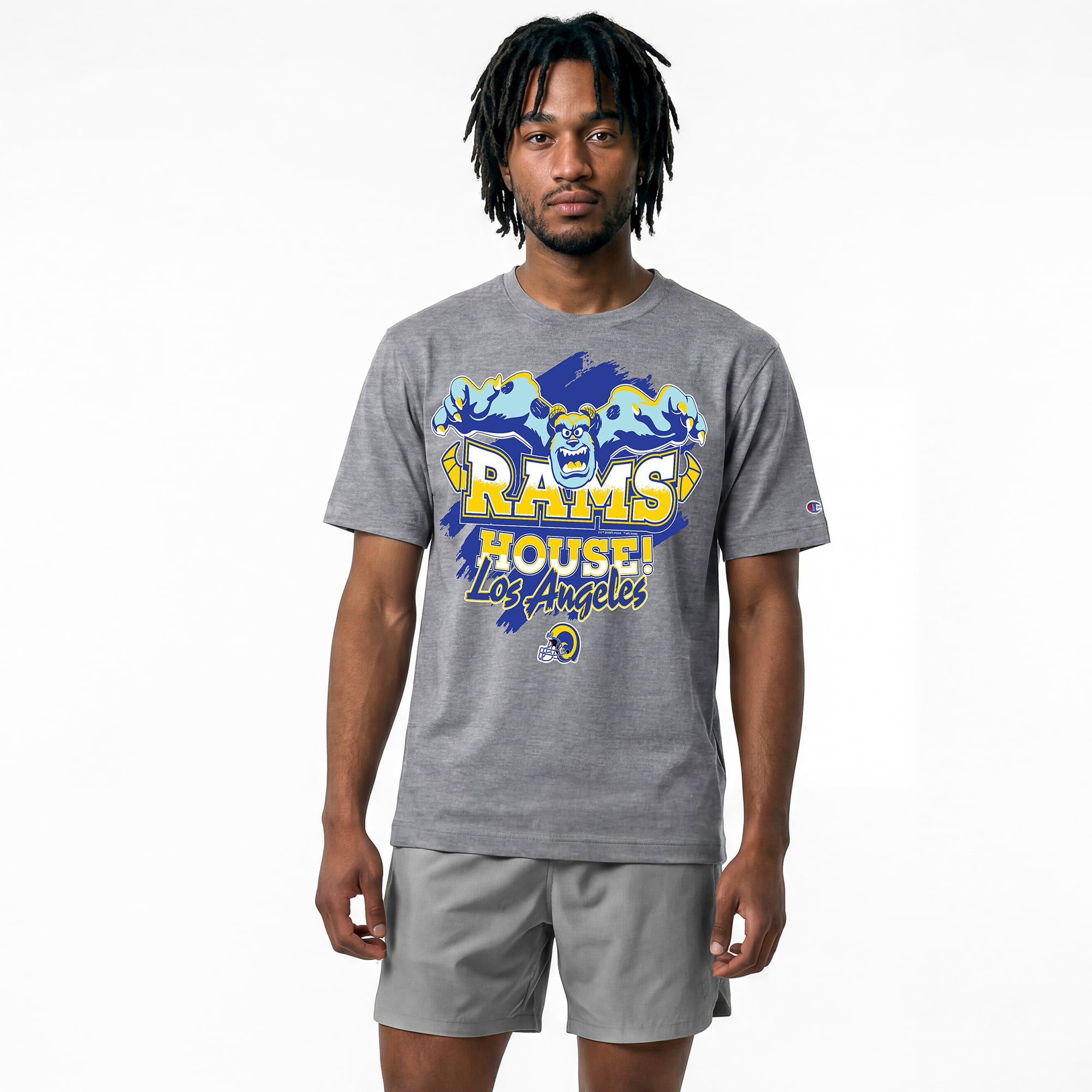 Los Angeles Rams Disney x Champion Sulley All-Star T-Shirt - Gray | Fanatics