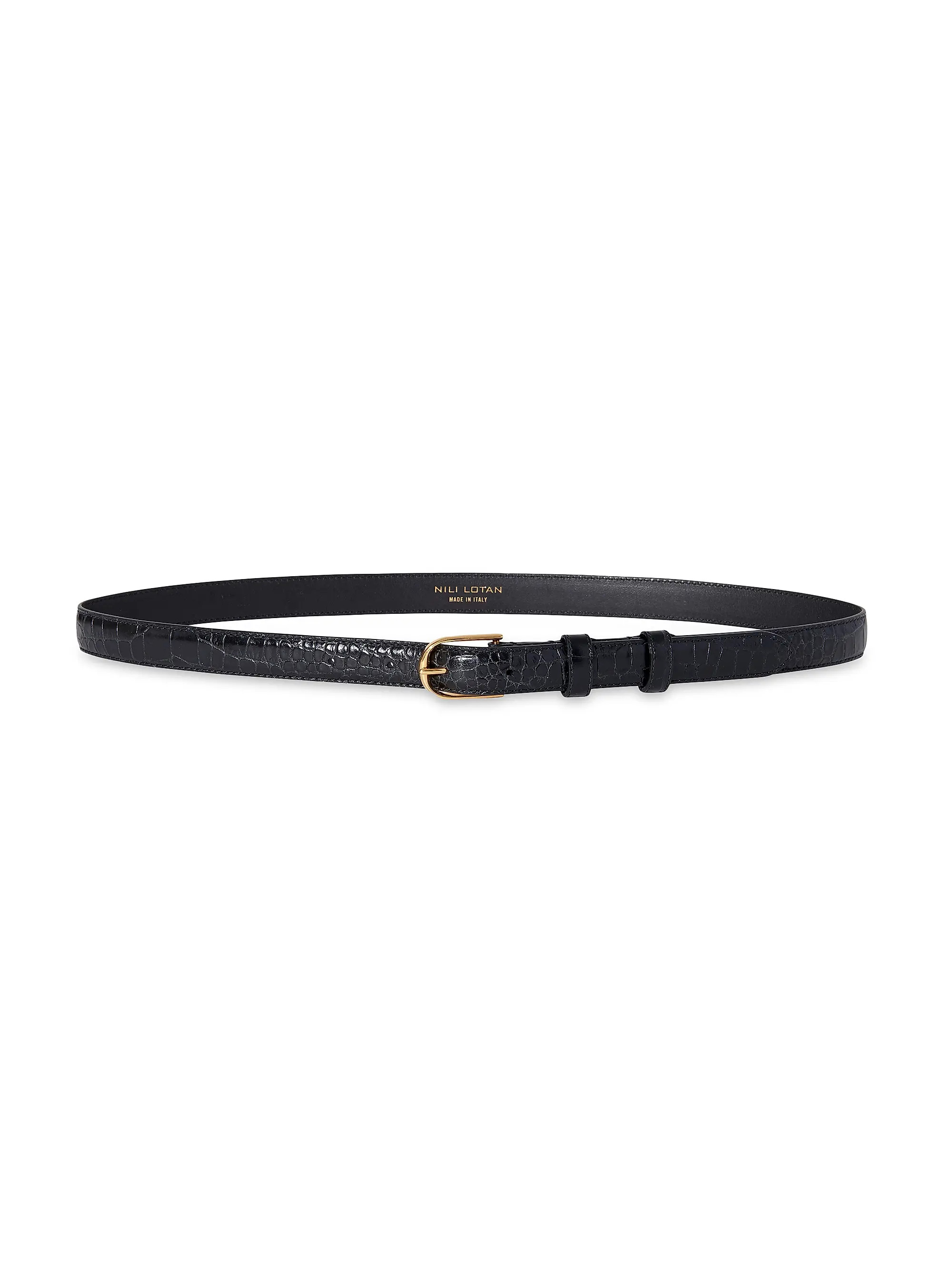 Jane Alligator-Embossed Leather Belt | Saks Fifth Avenue