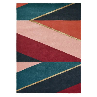Handmade Tufted Red/Blue Area Rug | Wayfair North America