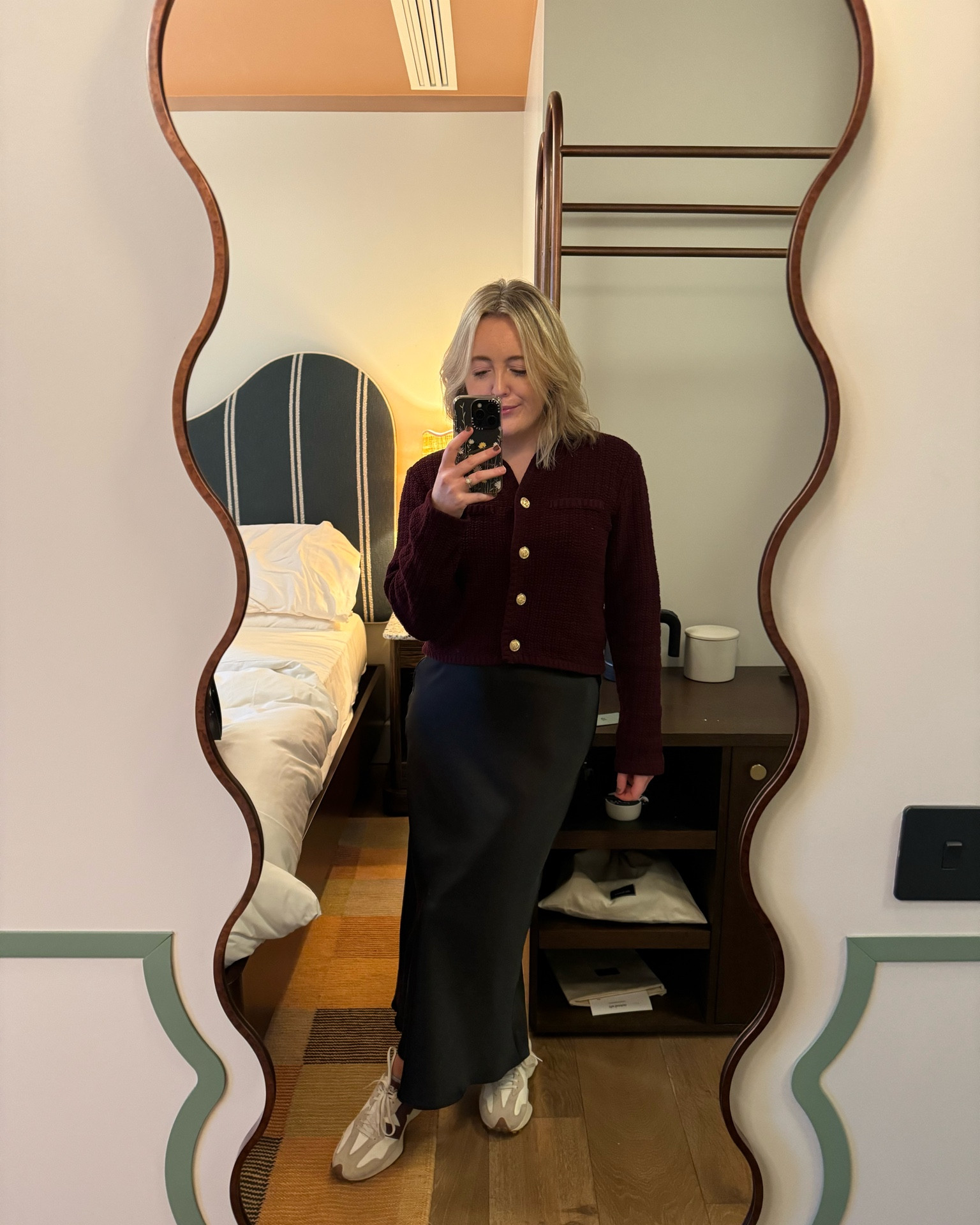 Autumn styling in my new favourite burgundy cardigan, I love how easy it is to wear a satin skirt! 

#LTKworkwear #LTKautumn #LTKuk