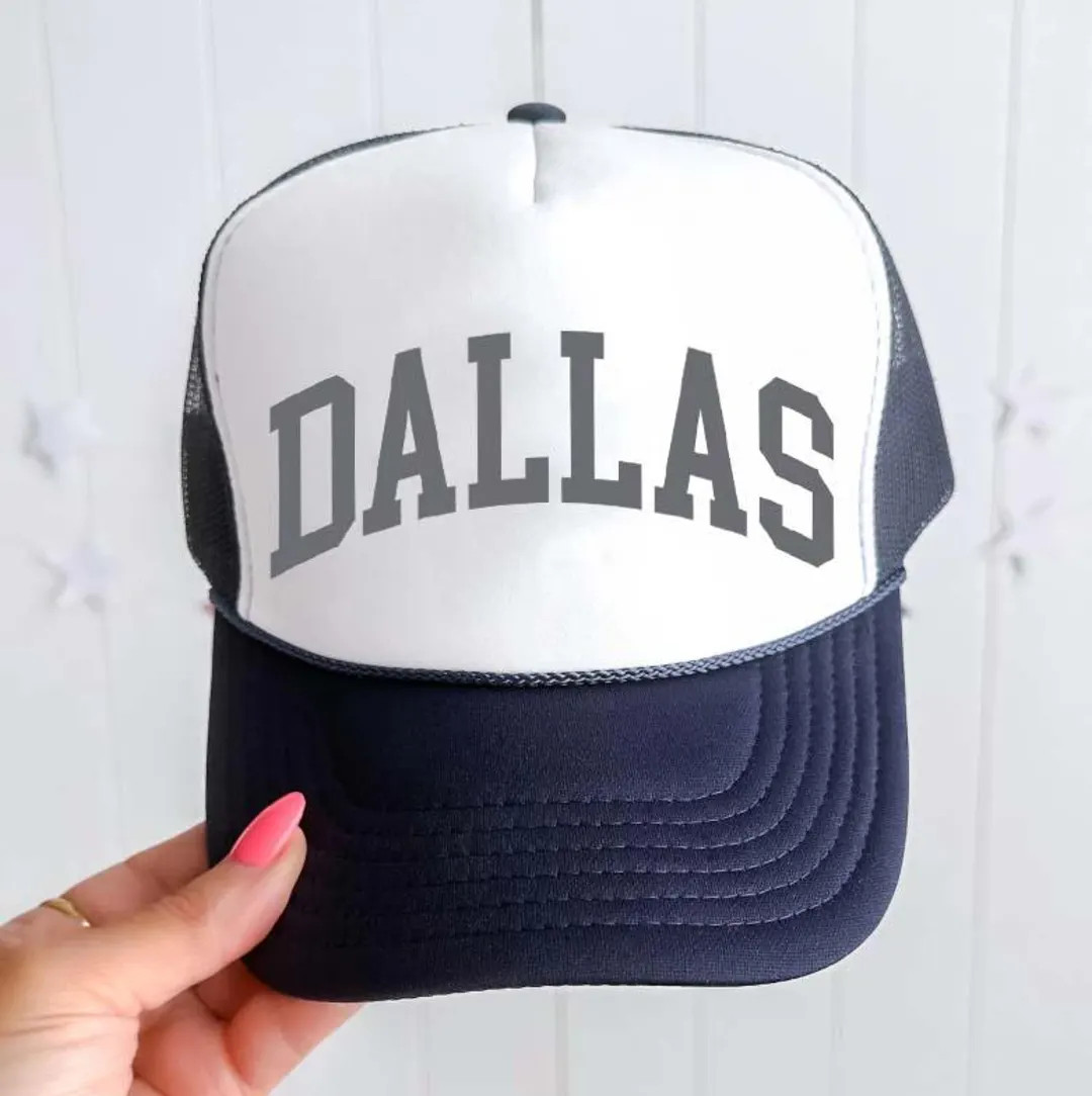 Custom City Trucker Hat, Women’s Trucker Hat, Custom Hat, Dallas Trucker Hats, Game Day Footbal... | Etsy (US)