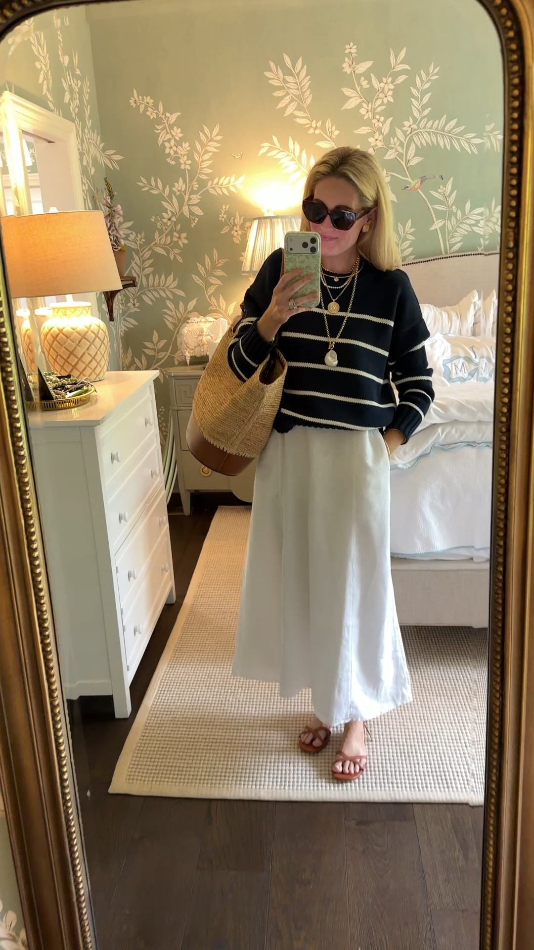 @Quince outfit of the day! I turned this dress into a skirt with this stripe cotton sweater!