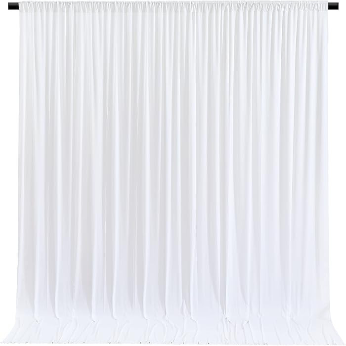 Cortinas de Fondo Blancas 4 Paneles, 10 Pies Sin Arrugas de Poliéster Cortinas de Telón de Fond... | Amazon (US)
